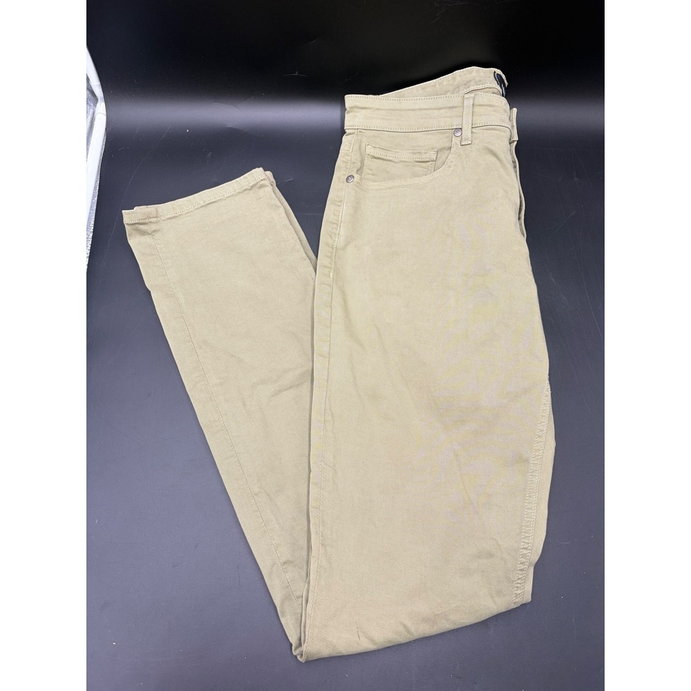 Paige Mens Federal Slim Straight Leg Pants Khaki Tan Stretch Size 31